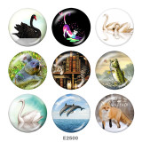 20MM  Goose  Fox  Print  glass snaps buttons