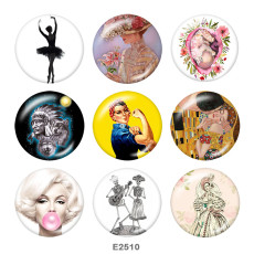 20MM  Dance  Print  glass snaps buttons