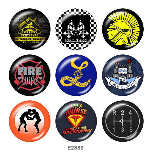 20MM  Brandon  Print  glass snaps buttons