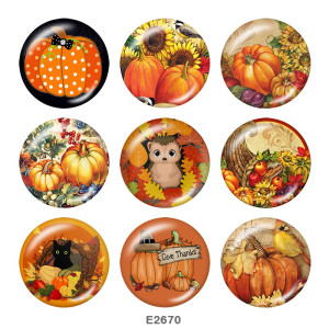 20MM  Halloween  Print  glass snaps buttons