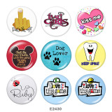 20MM  kiss Me  Print  glass snaps buttons