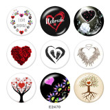20MM  tree of life  Print  glass snaps buttons