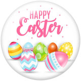 20MM  happy easter   Print  glass snaps buttons