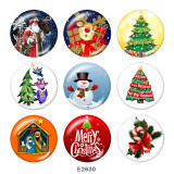 20MM  Christmas  Print  glass snaps buttons