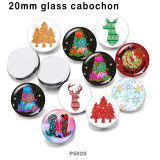 10pcs/lot Christmas  glass picture printing products of various sizes  Fridge magnet cabochon