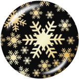 20MM   Christmas  Print  glass snaps buttons