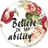 20MM  Love  Hope   Print  glass snaps buttons