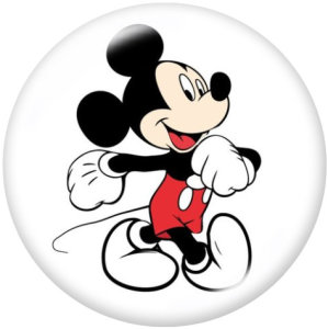20MM  Cartoon Mickey   Print  glass snaps buttons