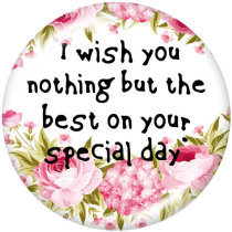 20MM   I miss you  MOM  Print  glass snaps buttons