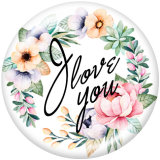 20MM  Love  thank you  MOM  Print  glass snaps buttons