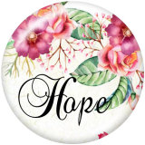 20MM  Love  Hope   Print  glass snaps buttons
