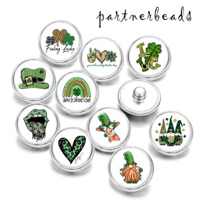 20MM  happy easter St Patricks Day Print  glass snaps buttons