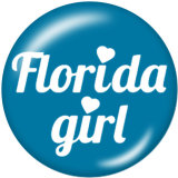 20MM  Florida Girl  Print   glass  snaps buttons