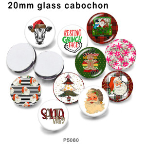 10pcs/lot Christmas  glass picture printing products of various sizes  Fridge magnet cabochon