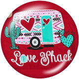 20MM   Loads  Of  Love  Print   glass  snaps buttons