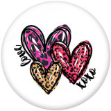 20MM  love  Print  glass snaps buttons