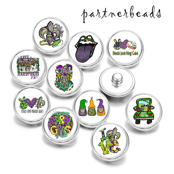 20MM  St Patricks Day  Print  glass snaps buttons