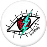 20MM  Love  Bites  Print  glass snaps buttons