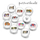 20MM  Peace love  Beach  Print  glass snaps buttons