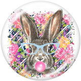 20MM  happy easter  Print  glass snaps buttons
