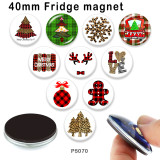 10pcs/lot Christmas  glass picture printing products of various sizes  Fridge magnet cabochon