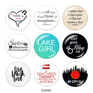 20MM  love  lake girl   Print   glass  snaps buttons