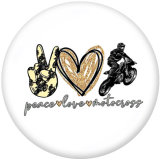 20MM  Peace love  Beach  Print  glass snaps buttons