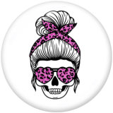 20MM  skull  Print  glass snaps buttons