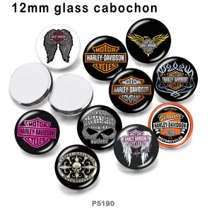 10pcs/lot motorcycle Car   glass picture printing products of various sizes  Fridge magnet cabochon