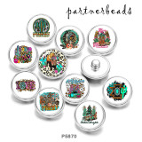 20MM  Rodeo  Print   glass  snaps buttons