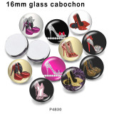 10pcs/lot High heels  glass picture printing products of various sizes  Fridge magnet cabochon