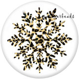 20MM  Snowman  Flower  Print   glass  snaps buttons