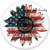 20MM USA Peace Love America 4th Of July   Print   glass  snaps buttons