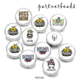 20MM  MOM  Print   glass  snaps buttons