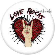 20MM  Love  Print   glass  snaps buttons