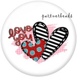 20MM  Love  Print   glass  snaps buttons