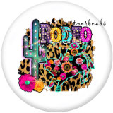 20MM  Rodeo  Print   glass  snaps buttons