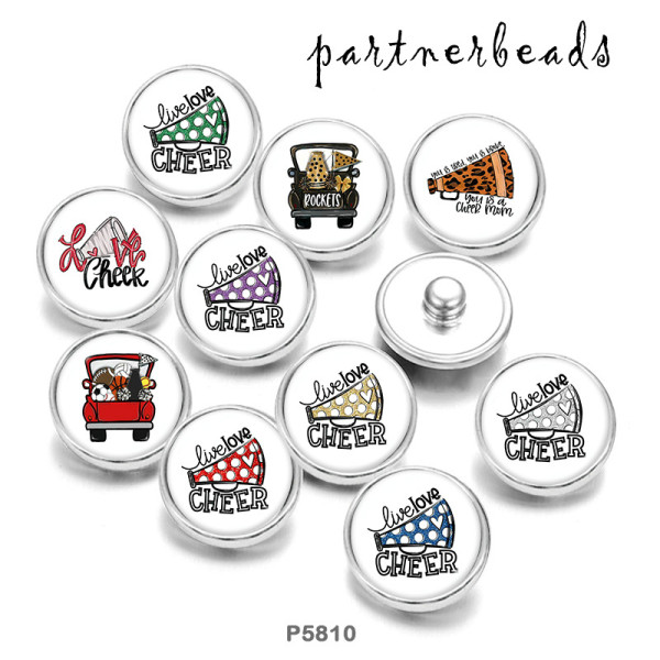 20MM  Love Cheek  Print   glass  snaps buttons