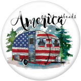 20MM USA Peace Love America 4th Of July   Print   glass  snaps buttons