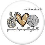 20MM  Peace  Love   Print   glass  snaps buttons