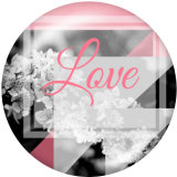 20MM  Love  words  Print   glass  snaps buttons