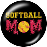 20MM  Baseball CHEER   MOM  Print  glass  snaps buttons