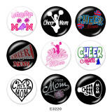 20MM  Cheer  MOM  Print  glass  snaps buttons