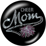20MM  Cheer  MOM  Print  glass  snaps buttons