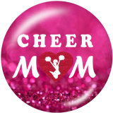 20MM  Dance CHEER SPORTS MOM  Print   glass  snaps buttons