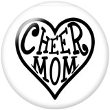20MM  Cheer  MOM  Print  glass  snaps buttons