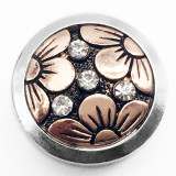 20MM flower snap silver gold  Plated with enamel snap button
