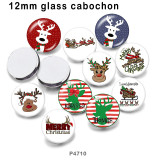 10pcs/lot Christmas elk glass picture printing products of various sizes  Fridge magnet cabochon