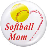 20MM  Baseball CHEER   MOM  Print  glass  snaps buttons
