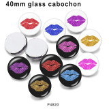 10pcs/lot Red lips  glass picture printing products of various sizes  Fridge magnet cabochon
